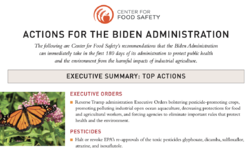 Center for Food Safety's Biden Administration Priority Recommendations Urgently Needed to Protect Our Food and Environment
